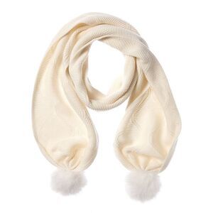 Forte Cashmere Luxe Cable Cashmere Scarf, White